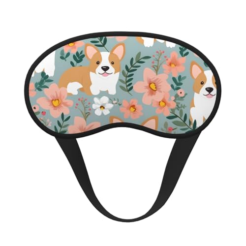 Corgi フローラルフラワー スプリングガーデン スリープマスク 横向き寝用 遮光ナイトマスク 睡眠用アイマスク レディース メンズ アイカバー ソフトで快適なアイシェード 旅行、昼寝用