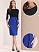 Allegra K Work Pencil Dress for Women's 3/4 Sleeves Contrast Color Knee Length Sheath Dresses Large Black