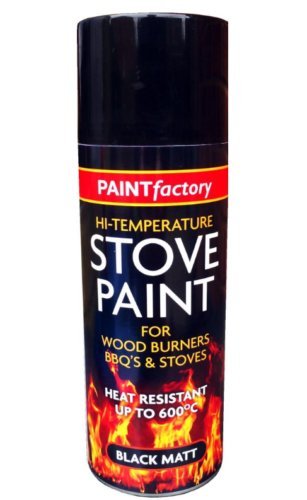 High Temperature Black Matt Stove Spray Paint Food Burners BBQ'S & Stoves 400ml (1)