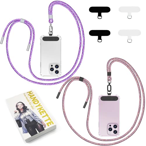 COCASES Cordino per Telefono Crossbody 2 Pack Laccio per Cellulare e Cinturino da polso per il collo Cordino per iPhone Compatibile con la maggior parte dei telefoni cellulari-2 patch Nero*2