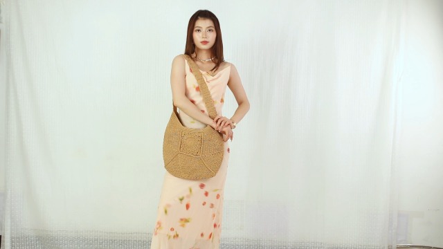 Bolso de playa tejido para mujer verano miniatura 7
