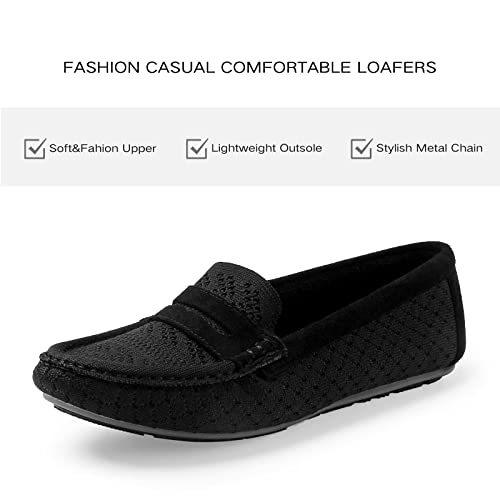 Musshoe Womens Loafers Casual Comfortable Breathable Mesh Slip On Loafers For Women Black 7 #TOP2