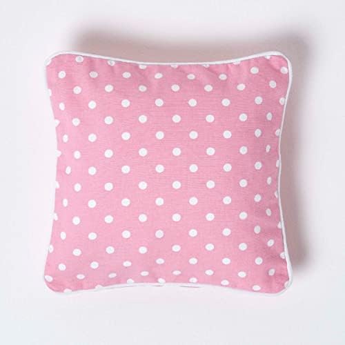 HOMESCAPES - 100% Cotton - Polka Dots - Cushion Cover - 30 x 30 c...
