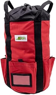 Rock-N-Rescue Arbor Rope Storage Bag - Rock and Tree Climbing Equipment, Arborist Gear, Bucket Style Backpack, Waterproof Nylon Material, Red, 150'