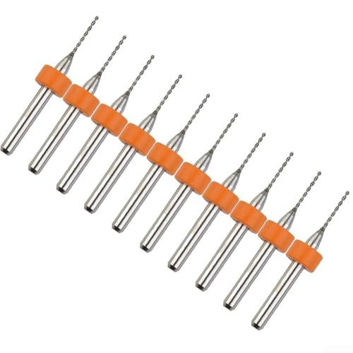 cutting board Sumsoctober 10PCS Carbide PCB Drill Bits Set with Calibration Ring for Acrylic Wood PVC Aluminum Circuit Board Drilling(0.8mm)