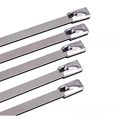 Fascette In Acciaio Inox 100pcs Cavo, Metallo Fascette Con Rolling Autobloccante Zip Ties, Metallo Fascette, Scarico Involucro Rivestiti Arresto Del Cavo Zip Ties, 316 Marine Grade Metallo Fascette