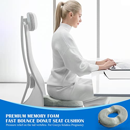 Donut Pillow Seat Cushion For Tailbone Pain Hemorrhoid Butt Donut Car Seat Cushion For Office Chair,Orthopedic Memory Foam Sitting Pillow Butt Cushion For Coccyx Sciatica Pregnancy Pressure Relief #TOP1