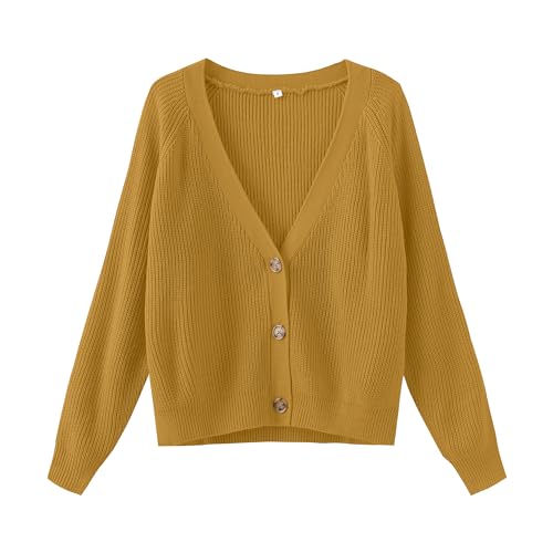 Image of TASAMO Womens Cardigan Sweaters 2026 Fall Cropped Lightweight Sweater