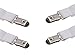 Adjustable Bed Sheet Corner Holders Elastic Grippers Suspenders Holder Straps Clips Fasteners, Mattress Cover Fasteners | Nickel Plated Clamps with Fabric Protector / White, 1-Pack (4 pcs)