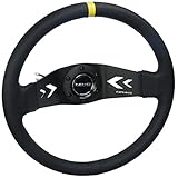 NRG Innovations RST-022R-Y 強化ステアリングホイール (NRG Arrow Cut out 2本のスポーク 350mm スポーツステアリングホイール)