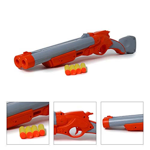 Image of Toyzone Chhota Bheem Double Barrel Shotgun-58809 | Foam Blaster Double Barrel Gun | Safe and Long Range | Lock & Load Pump Action | 5-Play Shotgun Shells with Gun | Shotgun Boomstick | Pull & Action ProShot | For Kids, Teens, Adults