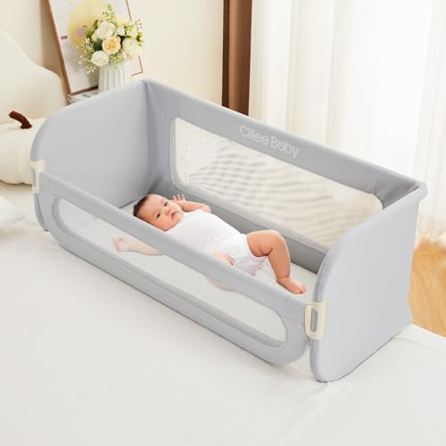 GUUSII HOME Sponda Letto Bambini 185cm Extra Lungo Pieghevole Sponde Sbarra Letto Matrimoniale Anticaduta Protezione Barriera di sicurezza per Letti Ringhiera Spondinaletto Regolabile in Altezza