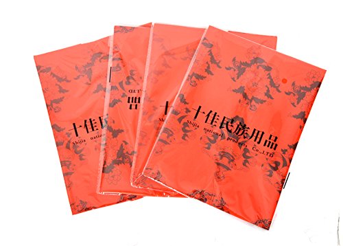 Bermoni Bufanda tibetana hecha a mano de Khata con 8 impresiones de símbolos auspiciosos (FH-KHATA1011RED4) Cover