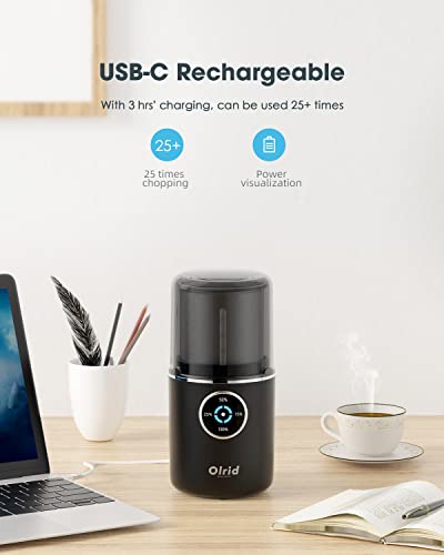 Kabellose elektrische Kaffeemühle, Olrid Gewürzmühle elektrisch, Kaffeebohnenmühle für Nusskörner und trockene Kräuter… – Bild 2