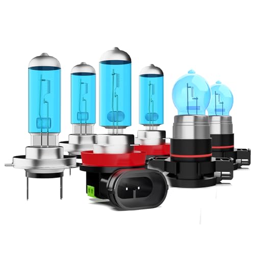 Image of Light Bulbs Fit For Ford Escape 2007, H7 H11 5202 High Low Beam Fog Lights High Performance Halogen Headlight Bulb Combo, 6000K White Light, Pack of 6