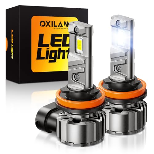 Image of OXILAM H11 LED Bulbs, 15X Brighter 6500K Cool White, Anti-Flicker, 60,000Hrs Lifespan, Plug and Play, IP68, H8 H9 H16 LED Light Compatible with Cars Trucks SUVs, Pack of 2