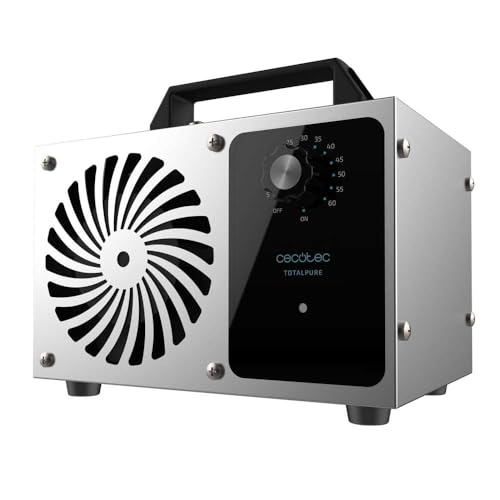Cecotec Generador de Ozono Industriales Purificador de Aire Elimina Virus, Bacterias y Malos Olores TotalPure 4050 Ozone Total. 120W, 28 g/h, Temporizador, Cobertura 100 m2
