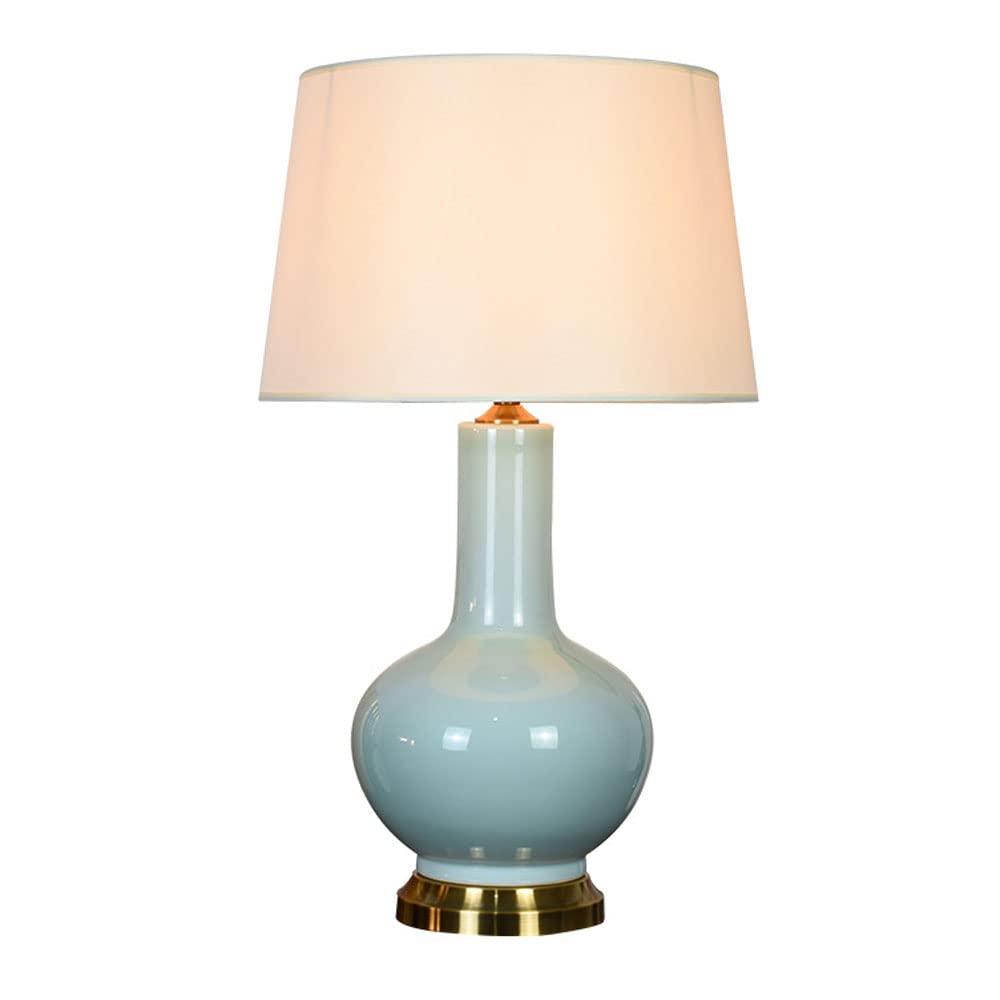 SGKOMN 25.6In American Ceramic Traditional Bedside Desk Nightstand Lamp Farmhouse Ceramic Table Lamps For Bedroom Living Room Lighting Lamps