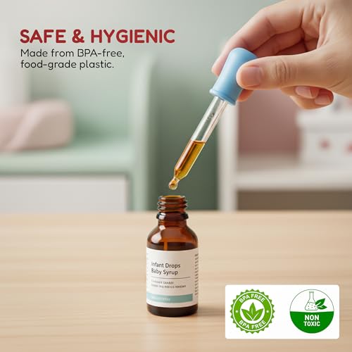 Image of Baybee Medicine Dropper for Baby | BPA-Free Multipurpose Soft Silicone Bulb Baby Feeder for Medicine, Syrup, Vitamins | Easy-to-Clean & Reusable Oral Filler Dropper 5ml (Blue)