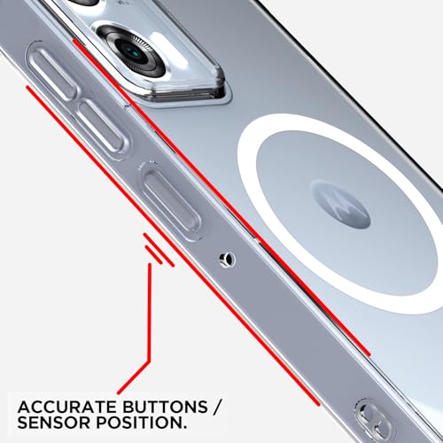 Image of Pikkme Back Cover for Motorola Moto Edge 50 Fusion 5G / Moto G96 5G Mag-Safe Shockproof PC + TPU Protective Case Magnetic Support Bumper Case (Transparent Mag-Safe)