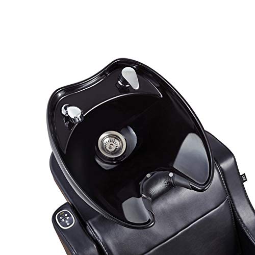 Miniatura 6 de Dir Salón de masaje champú retrolavado silla con lavabo de cerámica - Leona - Negro