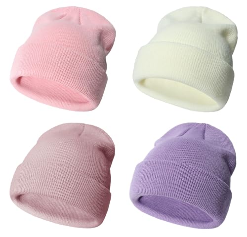 Image of Urban Virgin Toddler Winter Hat Baby Beanie Kids Beanies Boys Hats Knit Winter Caps Soft Infant Girls 4 Packs