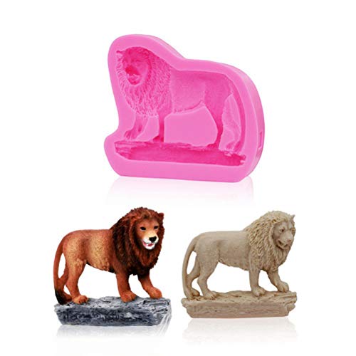 1pc 3D Animal Beast Lion Silicone Mold for DIY Cupcake Cake Topper Decoration Soap Mould Fondant Mold Chocolate Candy Ice Cube Gum Paste Crystal Pudding Desserts Handmade Ice Cream Jelly Shots