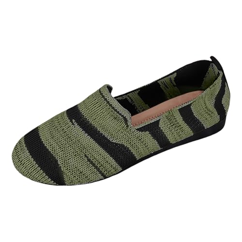 Zapatos para mujer, talla 7, puntera redonda, planos, para mujer, boca poco profunda, perezosos, talla grande, sin cordones, informales, de punto, individuales, zapatos casuales para correr, para