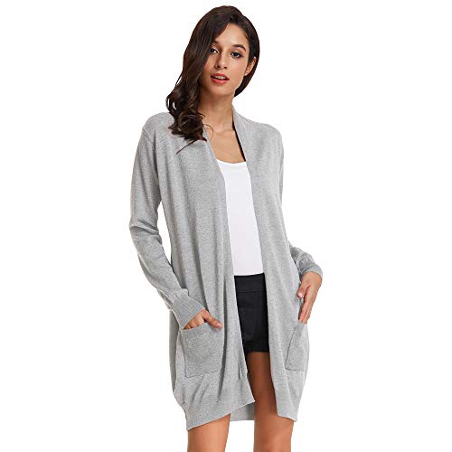 GRACE KARIN Damen Strickjacke Langarm - Bequemer Cardigan Mit Knopfleiste Und V-Ausschnitt