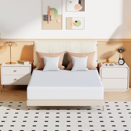 Image of FDW 10 Inch Full Mattress, Medium Firm Base Foam, Breathable & Comfortable with Removable Washable Zipper Cover, Bed in a Box, CertiPUR-US Certified, White