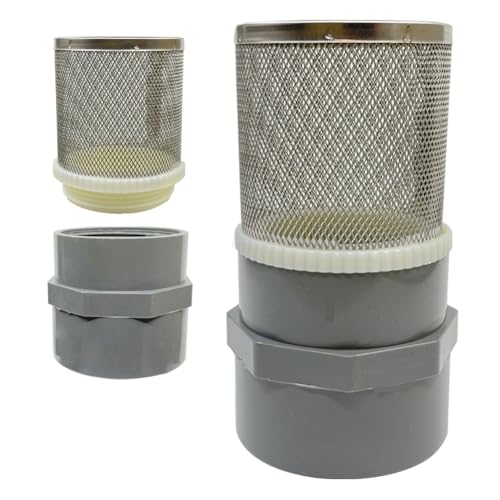 2 inch Stainless Steel Filter Cover Connected to 2 inch/DN50 Grey PVC Filter Water Pipe, Suction Strainers Used to Remove Debris and Reduce Solid Entry（1pcs）