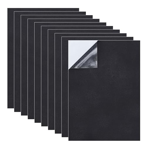 10 Pezzi Pannello in Schiuma EVA Autoadesiva con Supporto Adesivo, 300 x 210 x 1mm, Antiscivolo, Eva Fogli di Schiuma Adesivo Nero, Adatto per Mobili Assorbimento Degli Urti e Isolamento Acustico