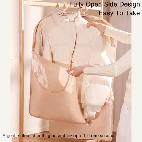 Garment Bags for Hanging Clothes with Enlarged Viewing Window, Compressible, 6in Thickened Sides, for Cotton Coats, Sweaters, Down Jackets(58x110cm/23x43in)4