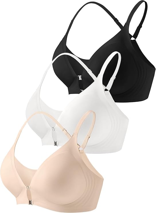 Image of Racerback Bras with Metal Magnetic Front Closure - Wireless for Women No Underwire Seamless Supportive Bralettes