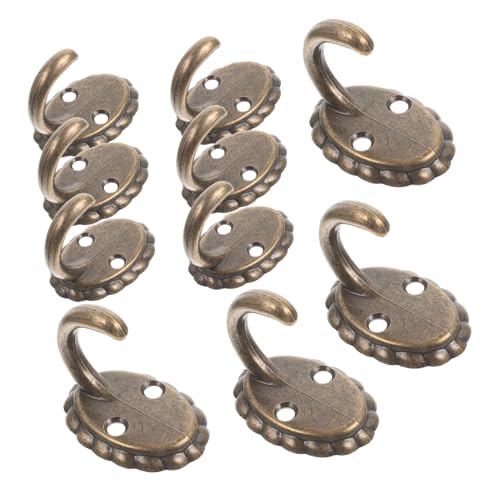 Beatifufu 10 piezas Ganchos de Pared Retro de Aleación Resistentes y Antióxido para Colgar Toallas Bolsos y Abrigos con Tornillos para Baño Cocina y Dormitorio