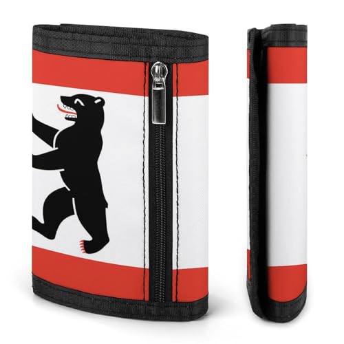 Flag of Berlin Custom Trifold Wallet Front Pocket Credit Card Holder with Coin Purse for Men Women Travel Gifts3