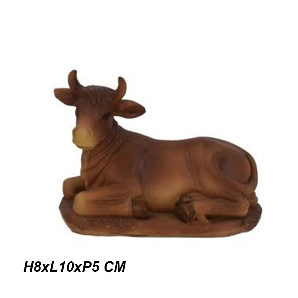 Statuine Presepe Asinello E Bue – Ceramica Di Caltagirone Decorata A Mano, Altezza 11 Cm