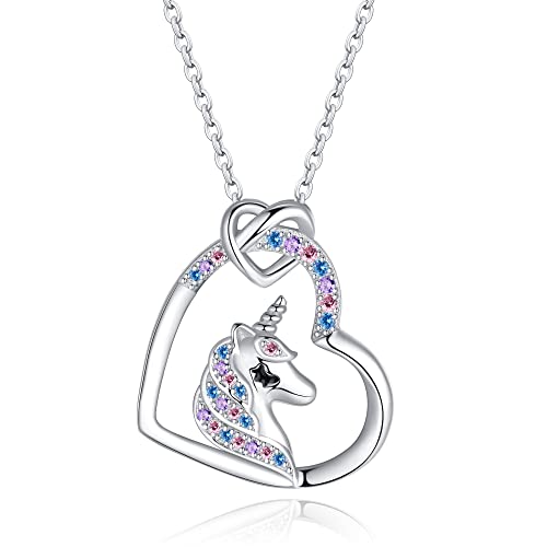 Jrêveinfini Unicorno Collana Bambina Donna Argento 925,Personalizzata Collana Donna Amicizia Mamma e Figlia, Idee Regalo Unicorno Originali Donna Compleanno Bambina Mamma