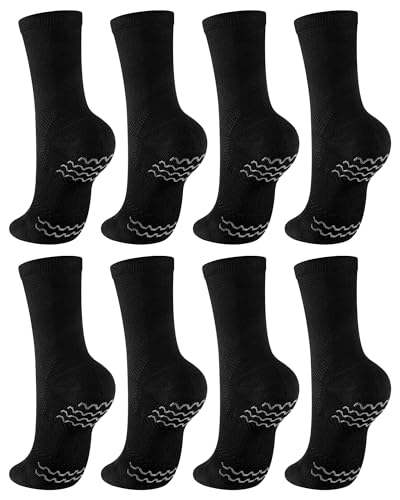 4 Pairs Dance Non Slip Socks with Spin Spot Ankle Compression Socks Ballet Dance Stockings for Women Girls Dancer