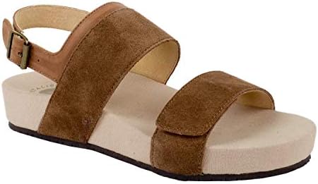 REVITALIGN Women's Adjustable Sandal Wedge, Brown, 12 | Image 3