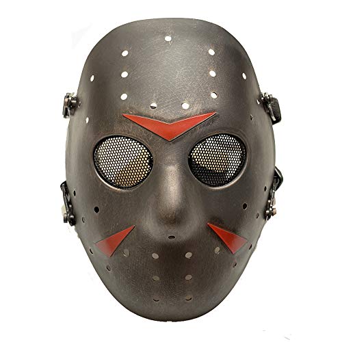 ATAIRSOFT WorldShopping4U La Mode Horrible Jason Metal Mesh Tactique Paintball Masque intégral Masque Effrayant Halloween RB