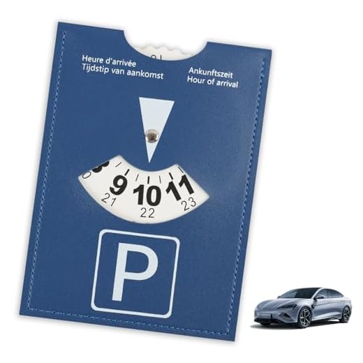 LifgWas Disco Horario en PU Suave Azul, Modelo Maxi 11x15cm para Zona Azul Europea, Indicador Manual de Hora de Llegada, Disco de Aparcamiento, Accesorios Coche