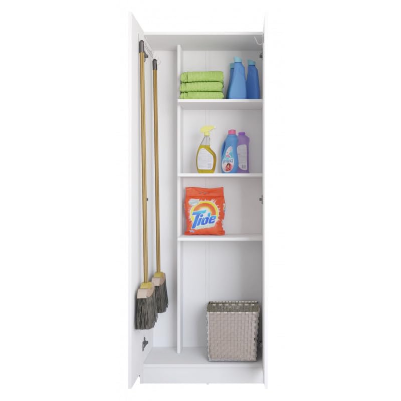 Armoire de Buanderie et Cellier Blanche 5 Niches L 61 H 170 P 31.8 cm