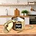 Londehuhai 15oz Sugar Bowl with Lid and Spoon, Round Sugar Jar Kitchen Storage Container for Seasonings, Sugar, Salt, Pepper, Spices, Coffee Bar Kitchen Accessories, Dishwasher Safe(COLOR:Gold)