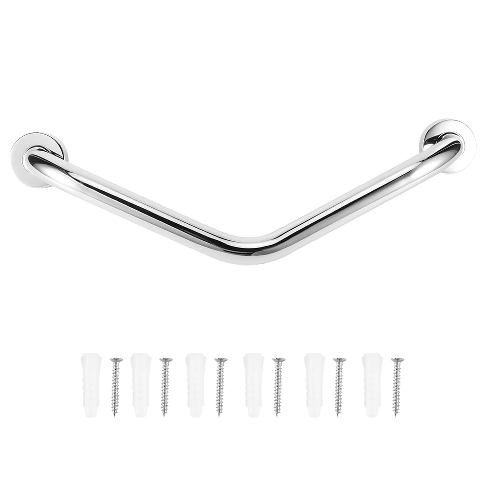 Maniglione Curvo per Doccia 46 Cm Maniglia per Vasca da Bagno in Acciaio Inox Maniglia a Parete Maniglia per Doccia Maniglia di Sicurezza Maniglia Antiscivolo per Bambini Anziani