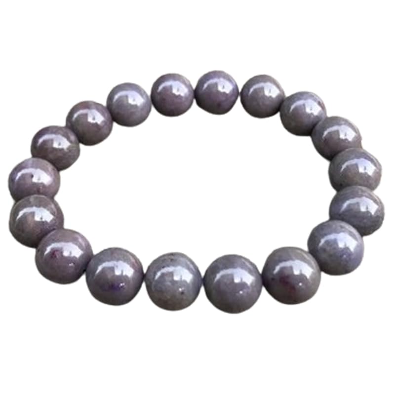 RRJEWELZNatural Purple Jadeite 8mm Round Shape Smooth Cut Beads Stretchable Bracelet For Men & Women. Unisex Bracelet For Healing, Meditation, Prosperity, Gift & Luck|STBR_RR_07959