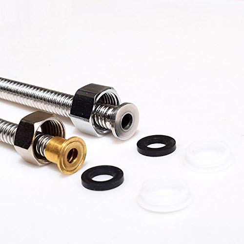Preisvergleich Produktbild Edelstahlwellschlauch, Spüle, Waschbecken, Aufsatzbecken, Metall, Kupferkopf, Wasserhahn, Heiß- und Kaltwasserzulaufschlauch@80cm