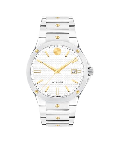 Movado S.E. Men's Luxury Automatic Watch - Swiss Self-Winding Movement, Stainless Steel Bracelet, Water Resistance 100 Meters - Classic Timepiece - Gift for Him - 41mm