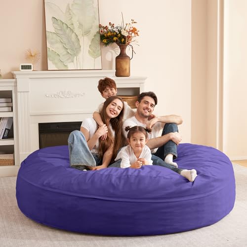 Image of HABUTWAY XX-Large Bean Bag Chair: Giant 7' Memory Foam Furniture Bean Bag Chairs for Adults with Microfiber Cover 7Ft (Purple)