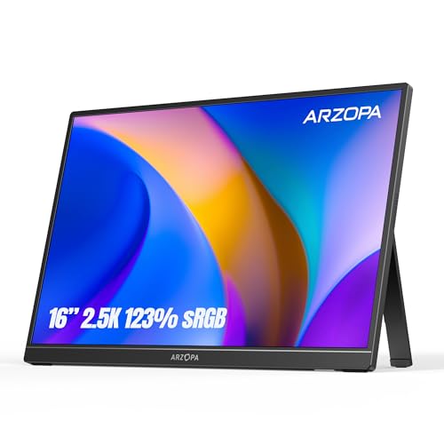 ARZOPA Monitor Portatile 16" 2.5K | Display IPS 123% sRGB